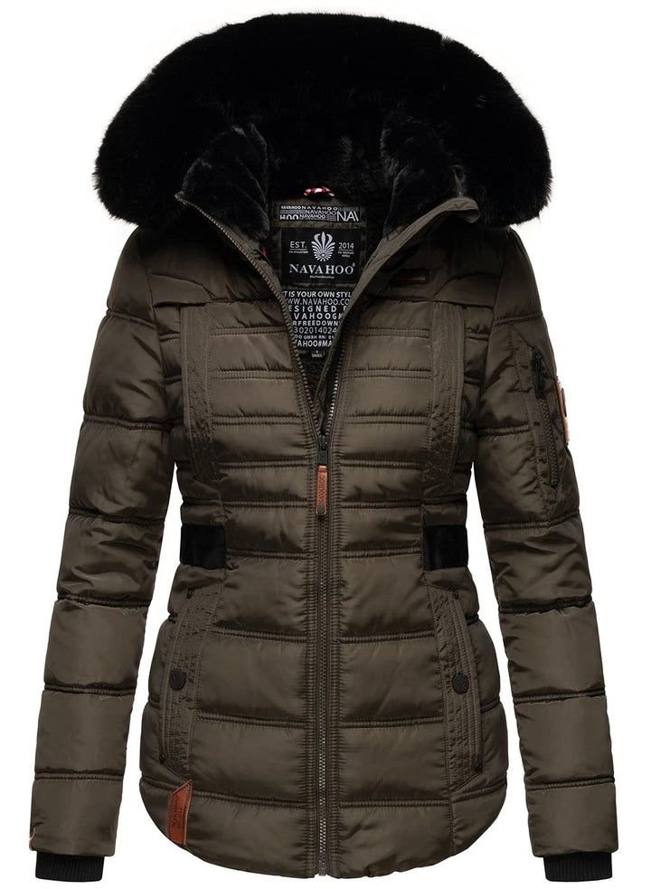 Navahoo Designer Damen Winter Jacke Steppjacke Winterjacke Stepp gesteppt B844 XS Anthrazit, XS Anth