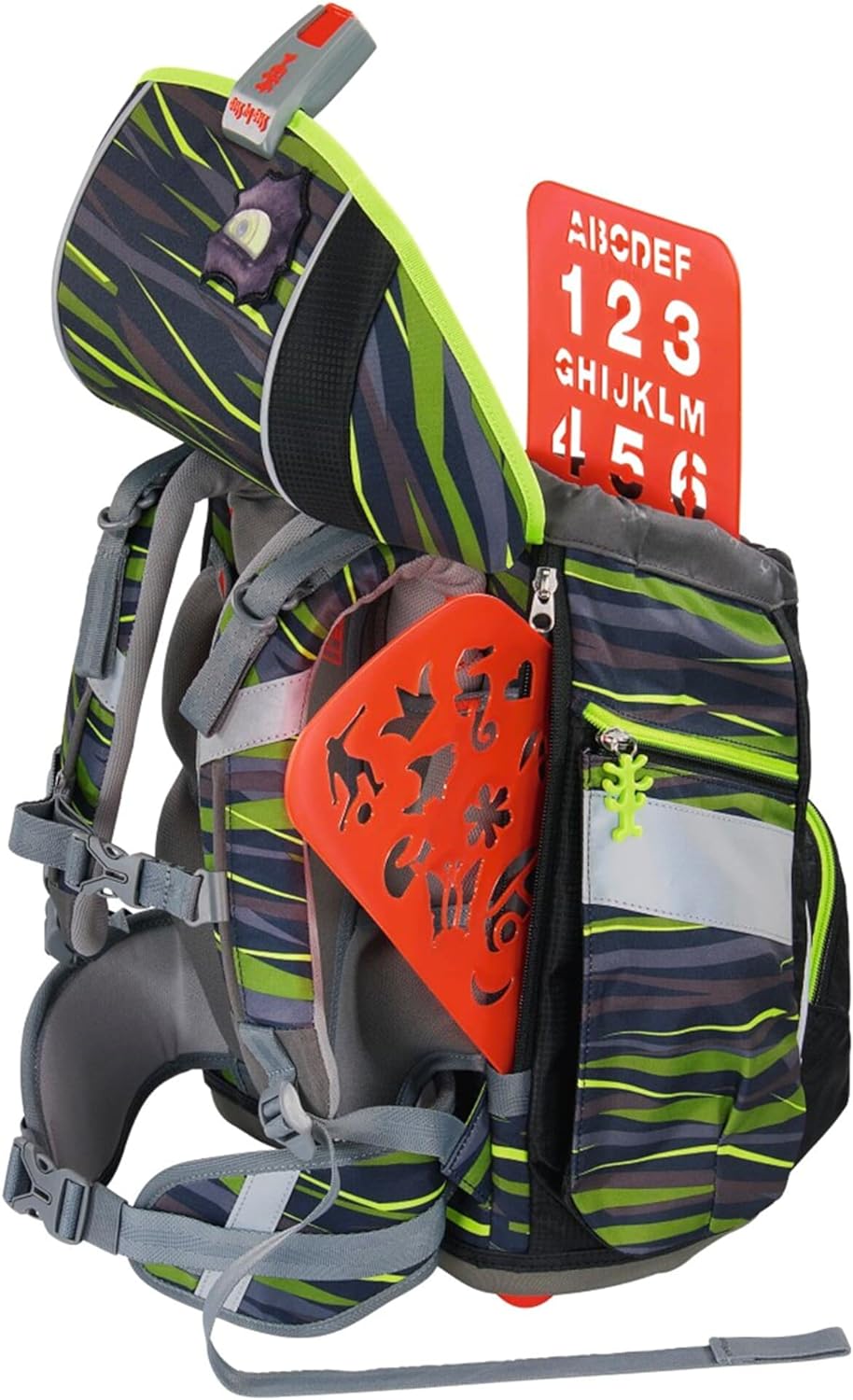 Step by Step Schulranzen-Set 2IN1 Plus „Wild Cat Chiko“ 6-teilig, grün-schwarz, Panther-Design, ergo