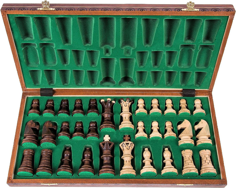 Square - Schach Schachspiel AMBASADOR - Schachfiguren & Schachbrett aus Holz - 52 x 52 cm, 52 x 52