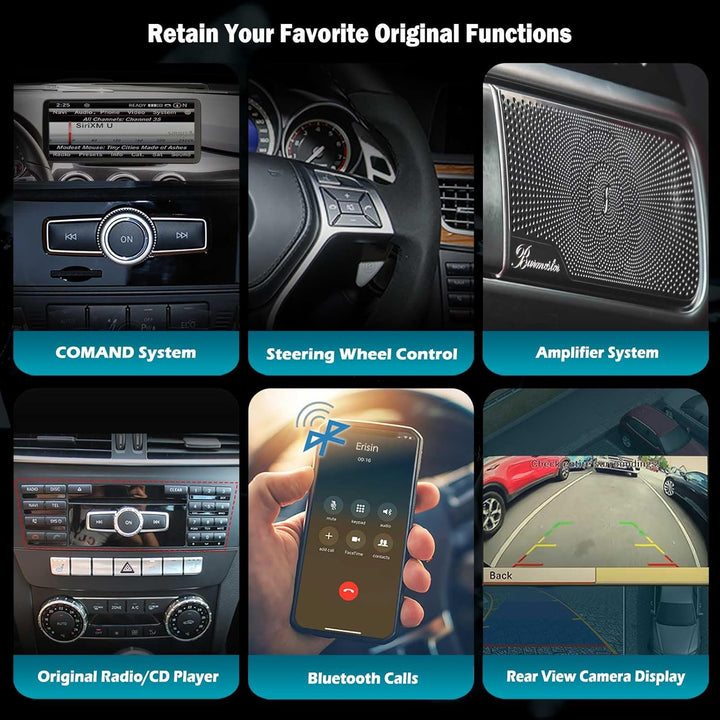 Erisin 12,3" Qualcomm 8-Kern 8GB+128GB Android 14 Autoradio GPS Navi für Mercedes B-Klasse W246 NTG