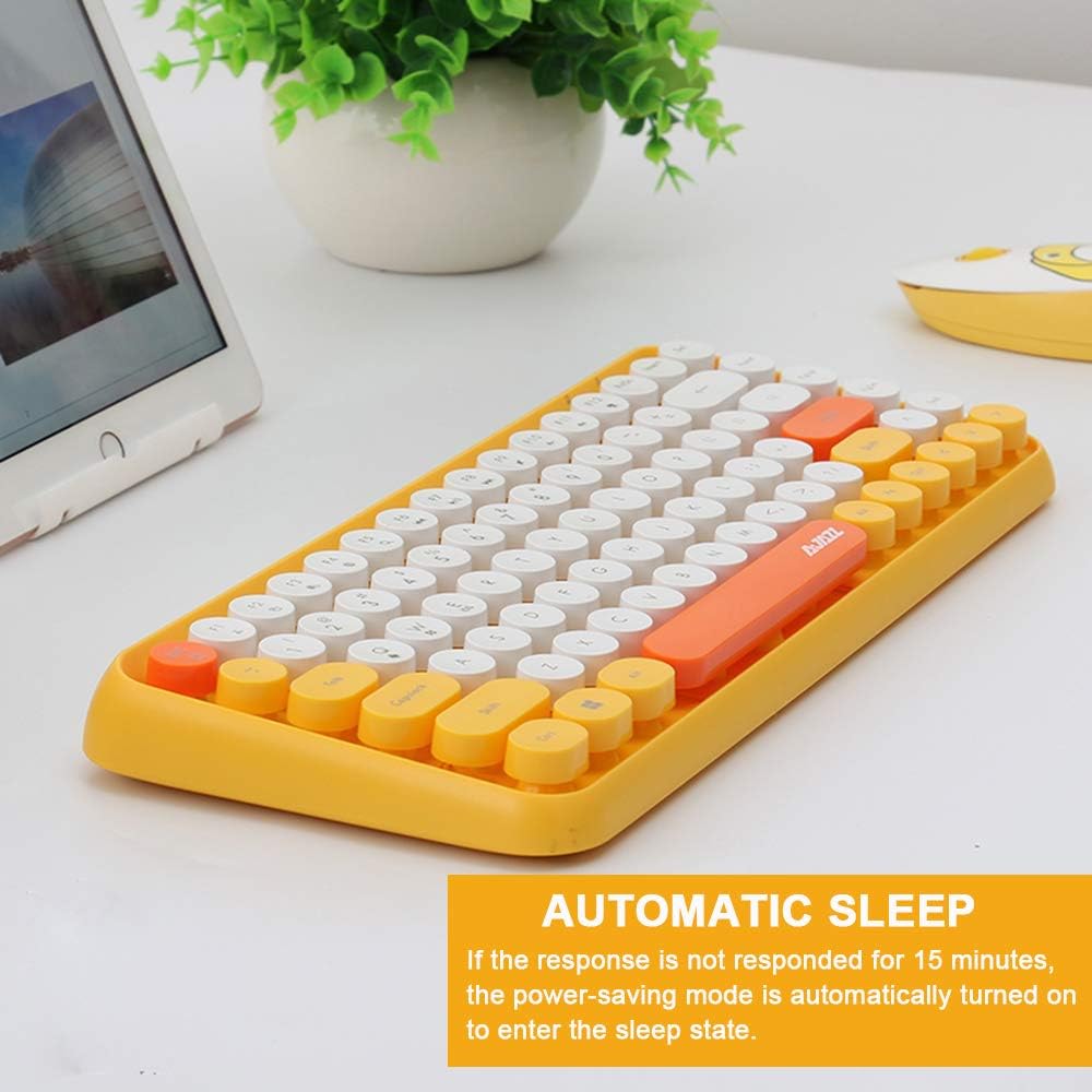 Hoopond Kabellose Bluetooth-Tastatur, Niedliche Mini-Kompakttastatur mit 84 Tasten, 2,4 GHz kabellos