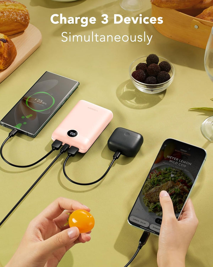 VEGER Power Bank 20000mAh klein 22.5W, Powerbank USB C Schnelles Aufladen Externe Handyakkus PD/QC3.