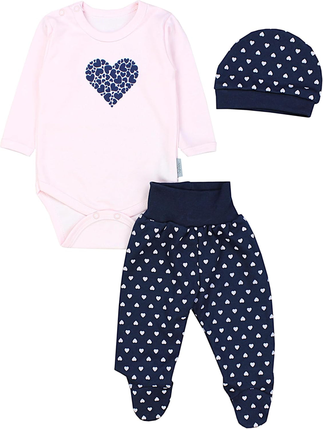 TupTam Baby Mädchen Jungen Bekleidungsset Langarmbody Hose Mütze mit Aufdruck Spruch 3 teilig 62 Her