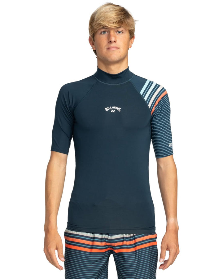 Billabong Herren Contrast Ss Printed Rashguard (1er Pack), Navy