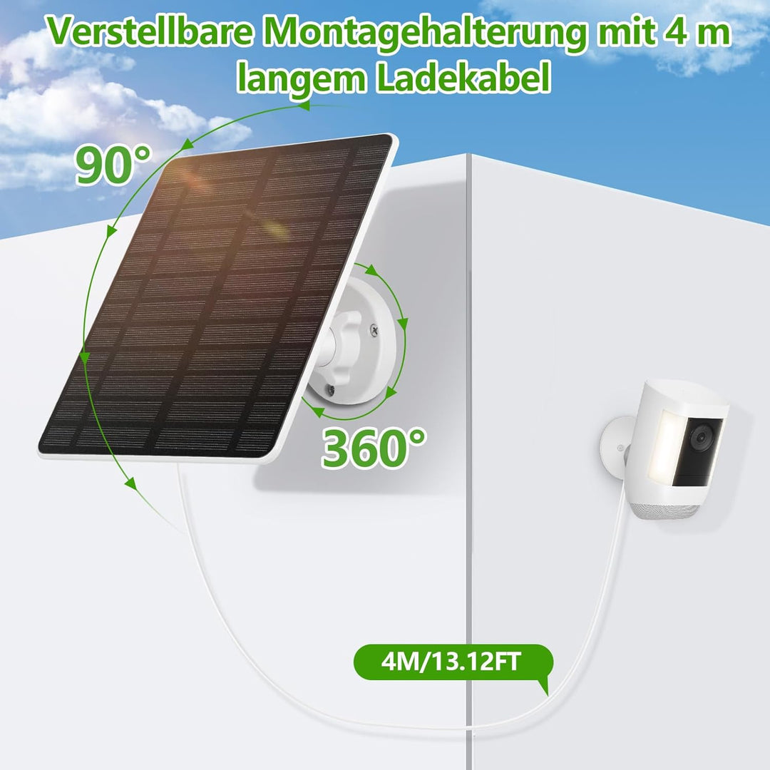 Solarmodul für Ring Kamera 2PCS, GuKKK 5W Kamera Solarpanel kompatibel mit Ring Spotlight Cam/Pro/Pl