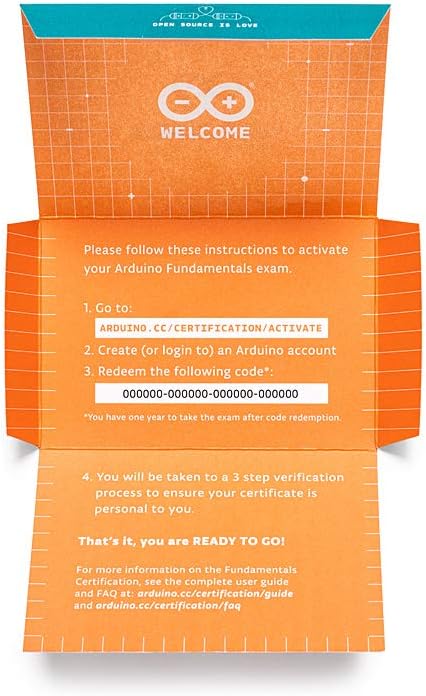 Arduino Certification Bundle: Kit & Exam (English) [AKX00020], English