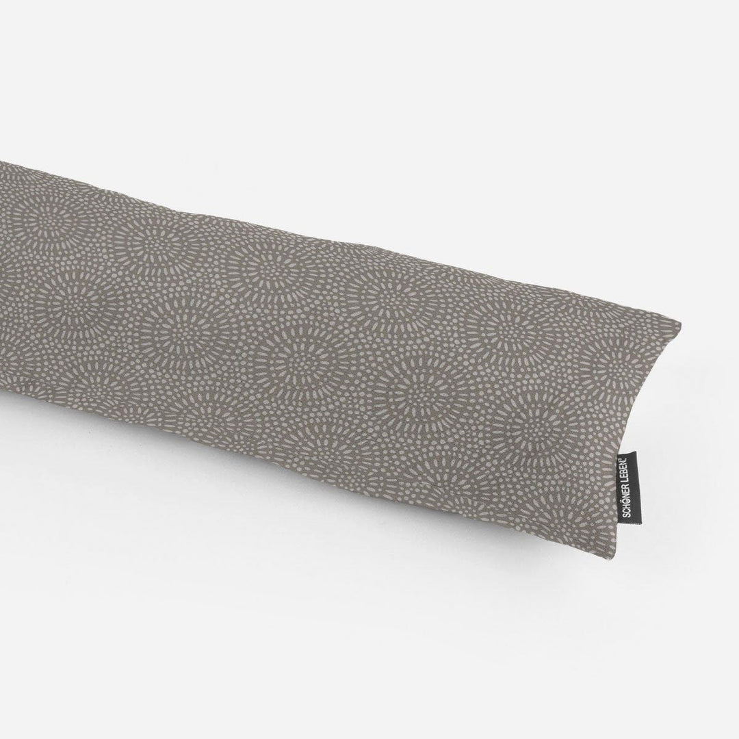 SCHÖNER LEBEN. Zugluftstopper Whirl Pebble Mandalas Kreise grau weiss, Auswahl:130cm Länge ca. 130x1
