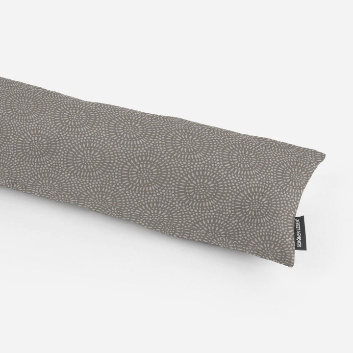SCHÖNER LEBEN. Zugluftstopper Whirl Pebble Mandalas Kreise grau weiss, Auswahl:130cm Länge ca. 130x1