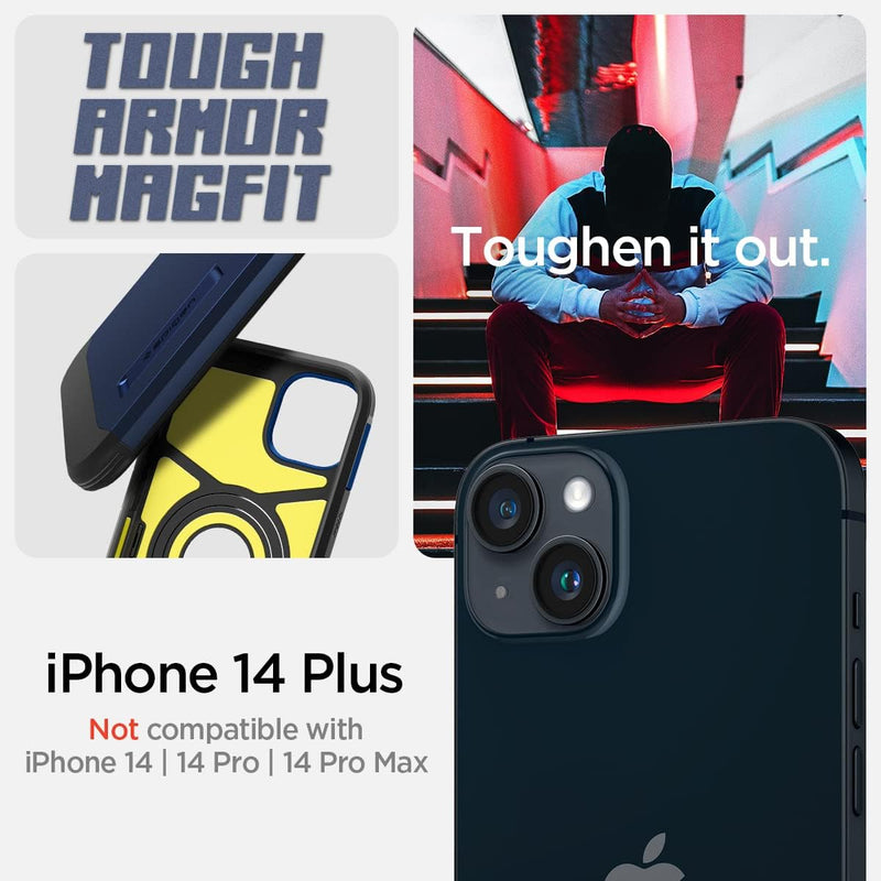 Spigen Tough Armor MagFit Hülle Kompatibel mit iPhone 14 Plus -Navy Blue, Navy Blue