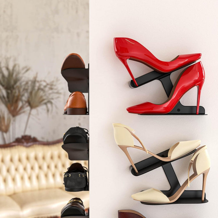 Mobilefox Sneaker Wandhalterung Schuh Regal Schwebend Wandhalter Schuhablage Display Schwarz 1 Stück