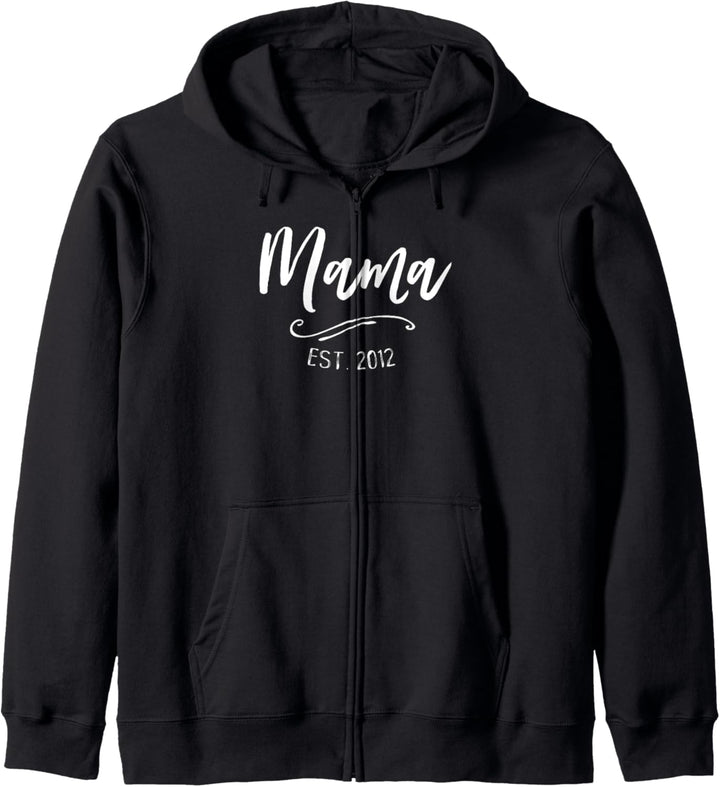 Mama Shirt Cute Mom Established Est 2012 Muttertag Geschenk Kapuzenjacke