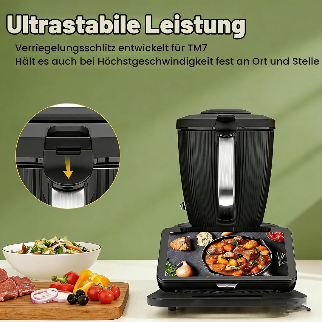 Gleitbrett für Thermomix TM7, mit Gummifüssen &amp; Rollen, Praktisches Zubehör für Thermomix TM7, Leich