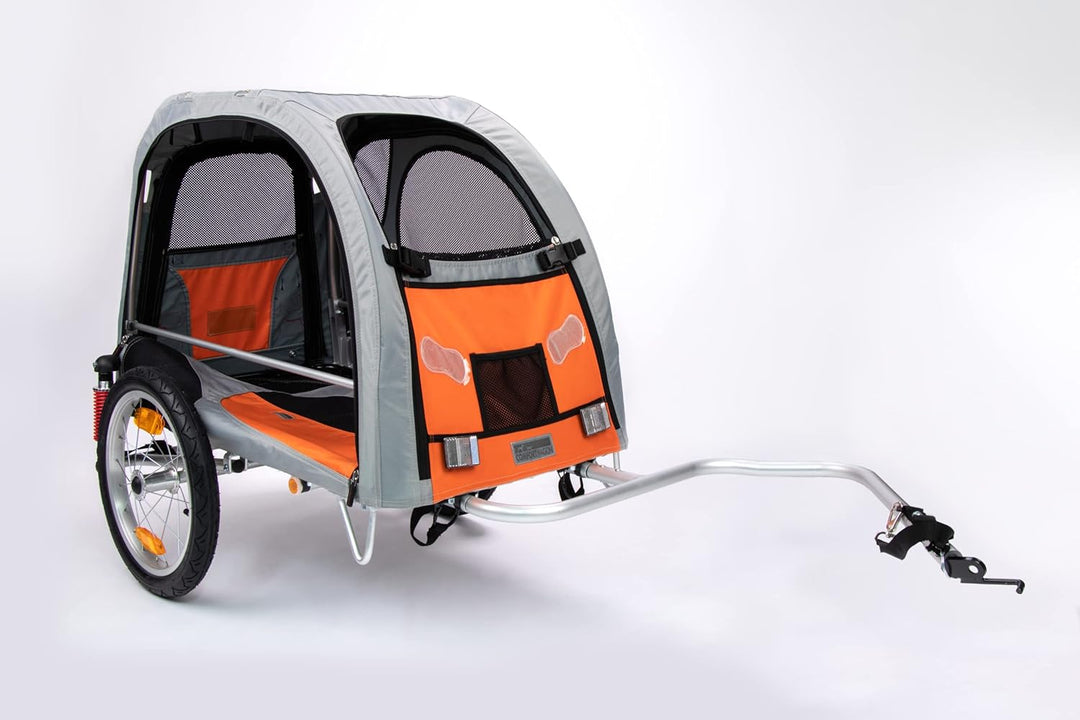 TrendPet Comfort Wagon M, Grauer Aluminiumanhänger mit Federung für Hundebesitzer, Outdoor-Enthusias