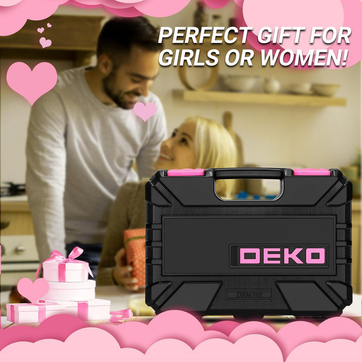 Deko Maletin Werkzeugkasten, komplettes Werkzeugset, Rosa, für Damen, Zuhause, Büro