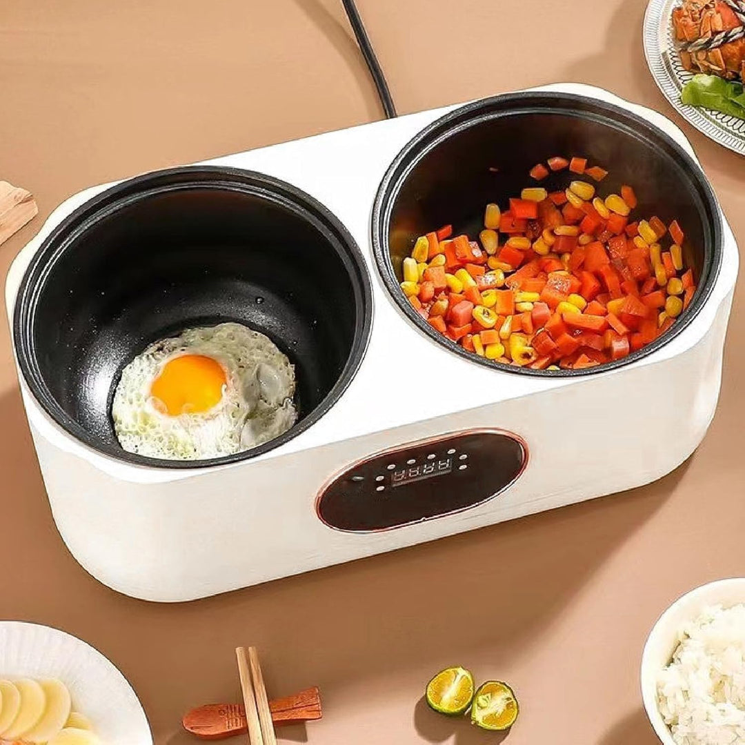 Elektrischer Doppel-Reiskocher, Multifunktions-Kochtopf mit 2 Innentöpfen, Touch-Panel für Hot Pot S