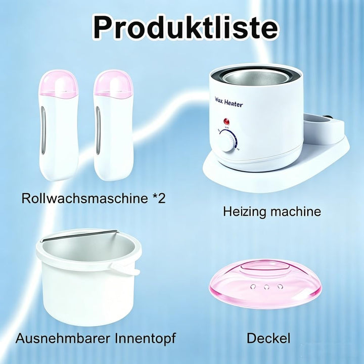 Wachswärmer 3-in-1 800ml, Temperature Control Verstellbar Wachsschmelzmaschine, Professioneller Wach