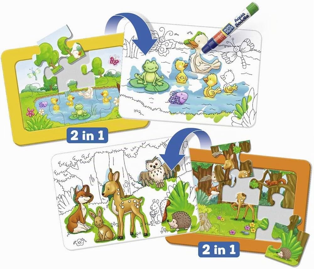 Ravensburger ministeps 04557 - Aqua Doodle® Puzzle: Heimische Tiere