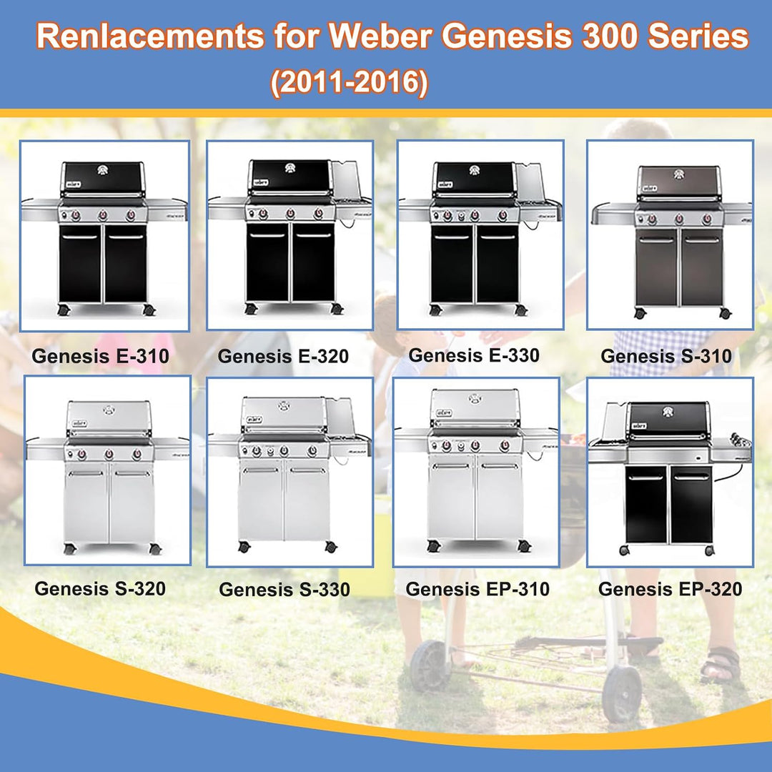 Derurizy 49,5 cm 62752 Grillbrenner Set für Weber Genesis 300 Serie, Brennerrohr Ersatz Weber Genesi