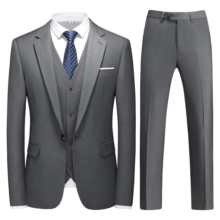 KUDMOL Herren 3-Stücke Anzug Business EIN Knopf Smoking Anzug für Männer Smoking Klassische Blazer W