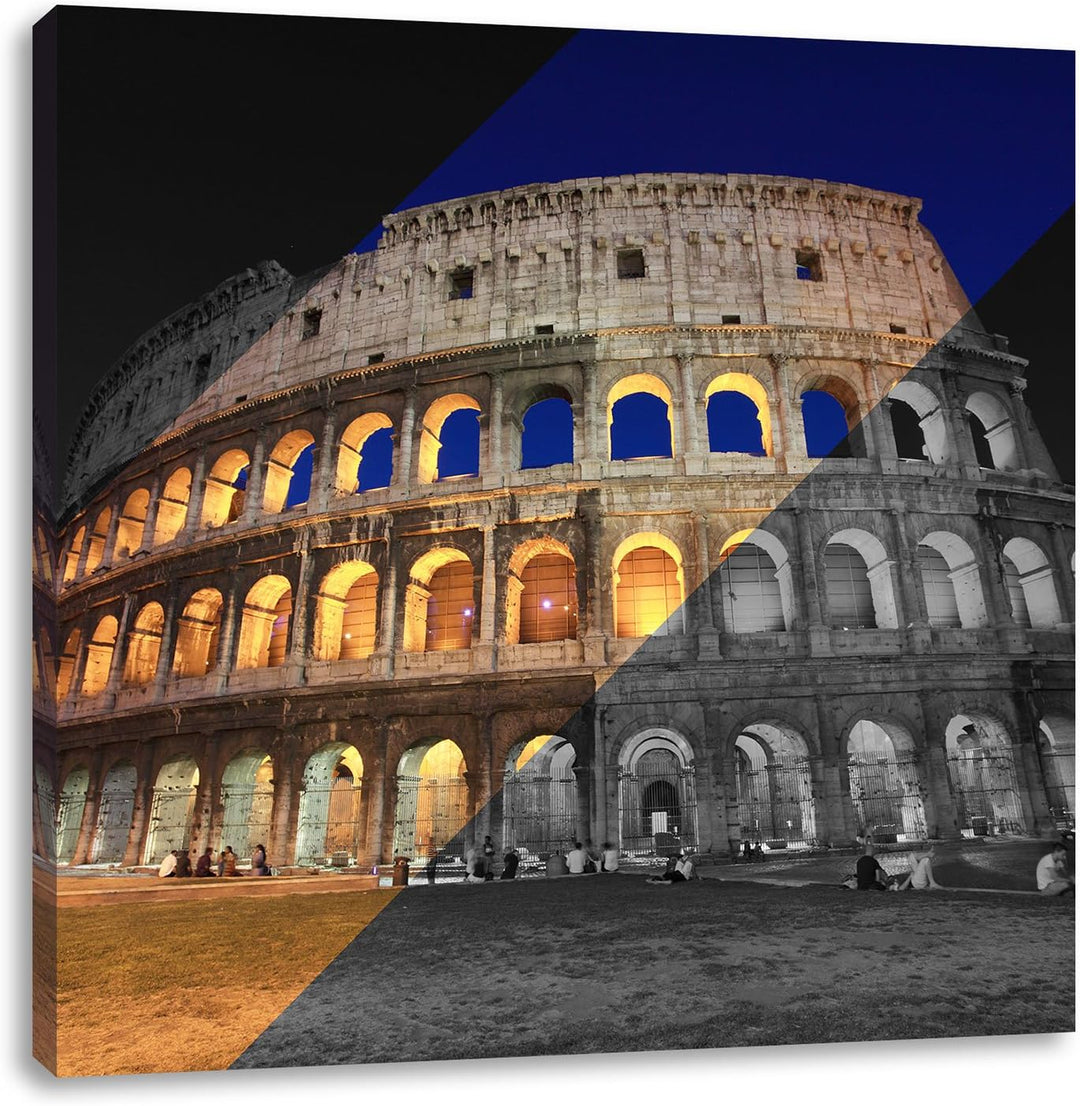 Pixxprint Colosseum in Rom Italien als Leinwandbild/Grösse: 70x70 cm/Wandbild/Kunstdruck/fertig besp