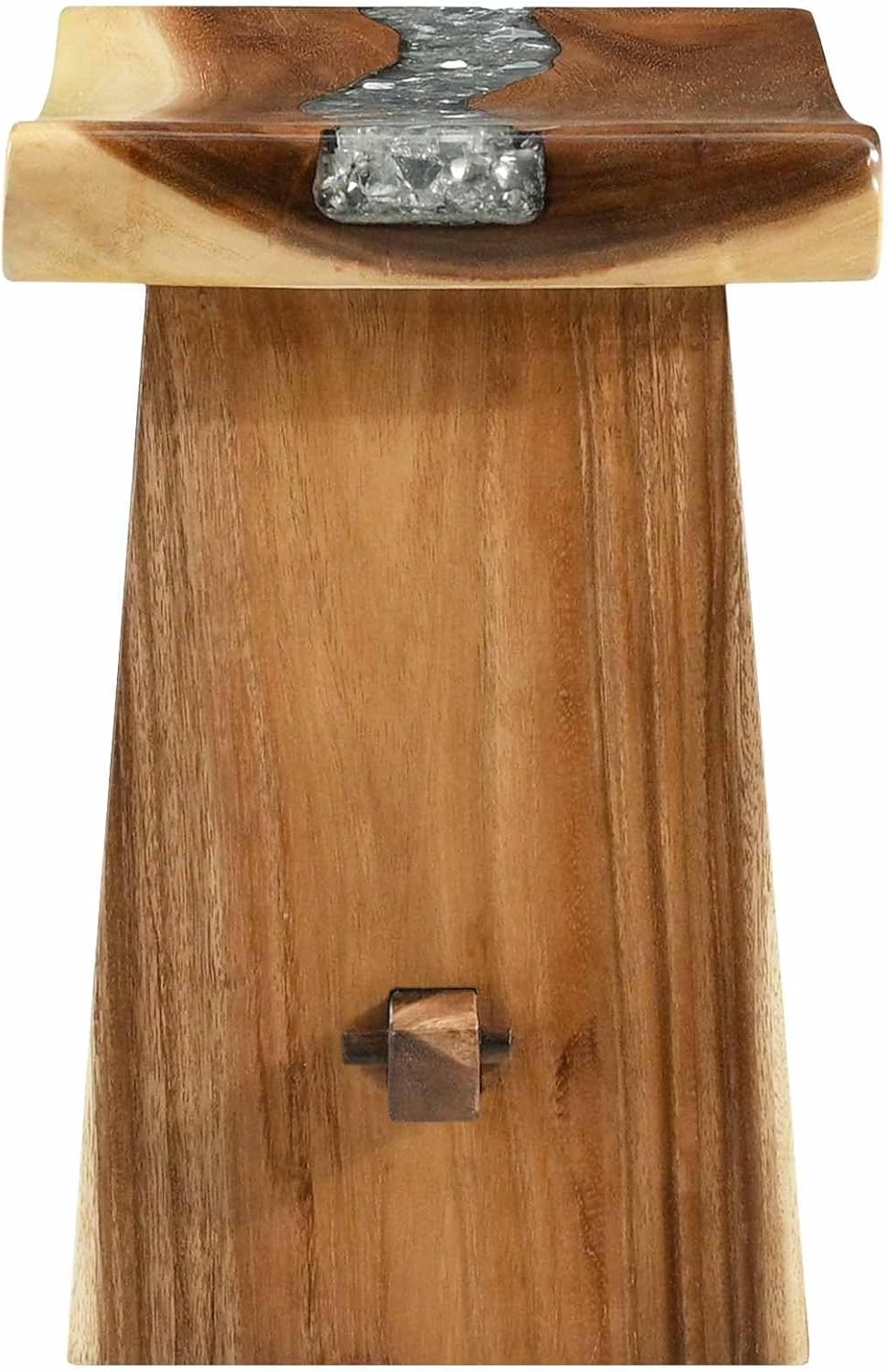 Mangloder Duschhocker aus massivem Suarholz Natur 50 x 30 x 44 cm handgefertigt mit PU-Beschichtung,