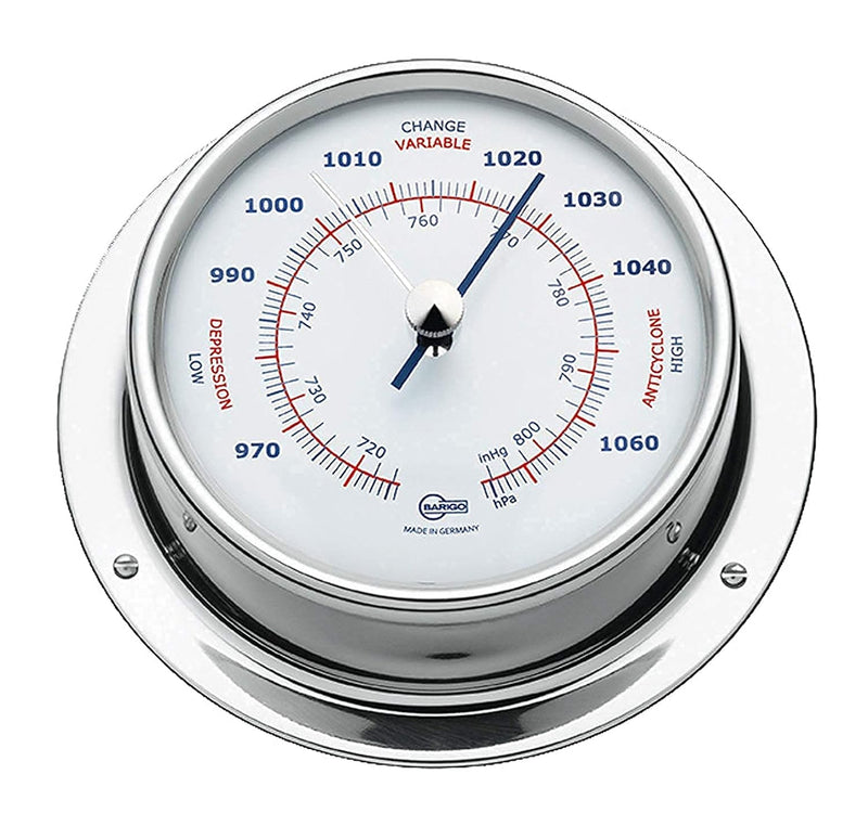 Barigo Sky Kabinenaustattung Schiffsbarometer Edelstahl poliert 110mm