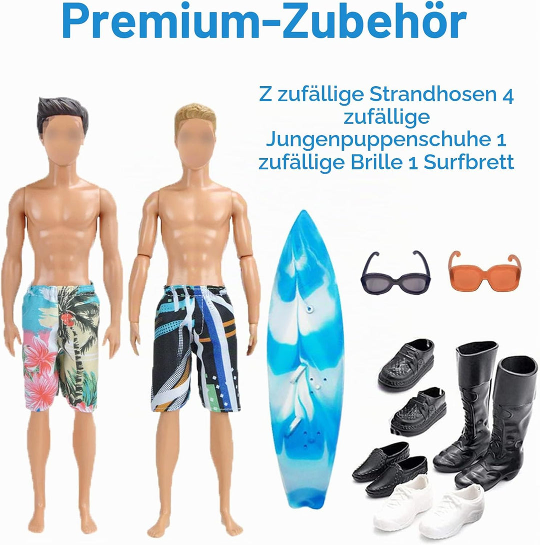 19 Stück Kleidung und Zubehör Kompatibel mit Ken Puppen 1 Anzug 5 Freizeitbekleidung Kleidung 5 Hose