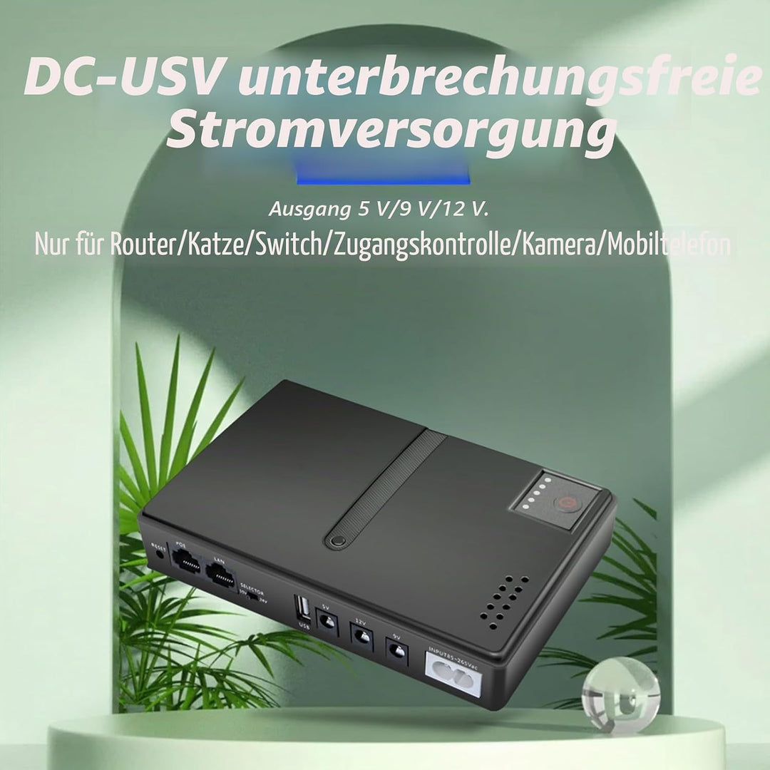 Asixxsix Mini USV, 18W Wiederaufladbare Batterie Backup Unterbrechungsfreie Stromversorgung mit Ausg