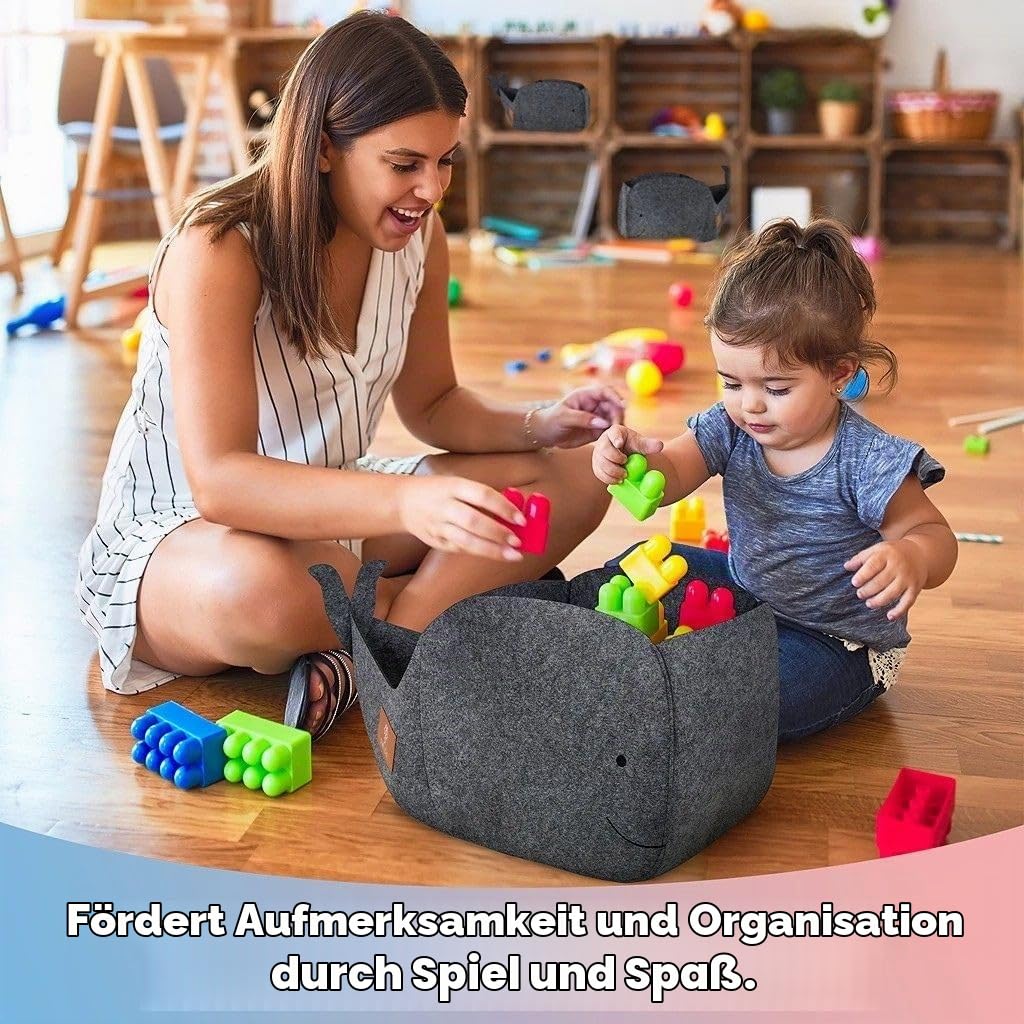 Swics® Aufbewahrungsbox Kinder | 30 L | Spielzeugkiste aus Filz | Perfekte Aufbewahrung für jedes Ka