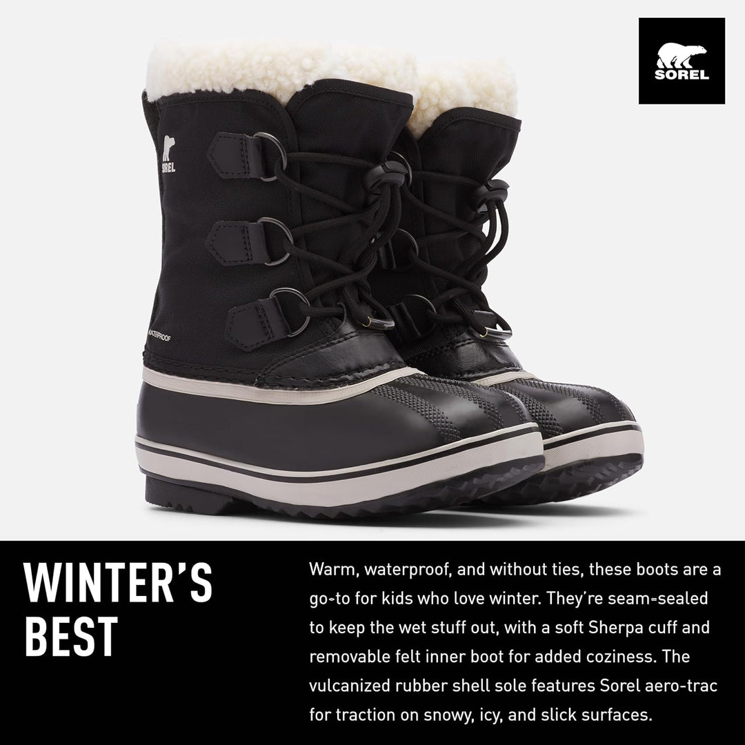 Sorel Unisex Kinder Kids Yoot Pac Nylon Waterproof Schneestiefel 32 EU Schwarz, 32 EU Schwarz