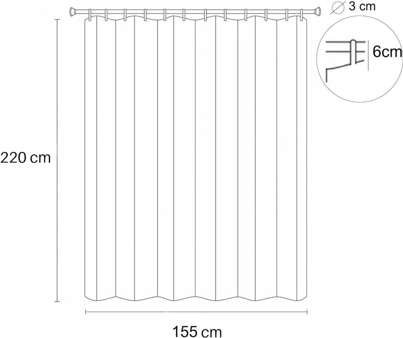 Ferocity Outdoor Vorhang Schlaufengardine 220 x 155 cm Gartenlauben Balkon-Vorhänge Gardinen Verdunk