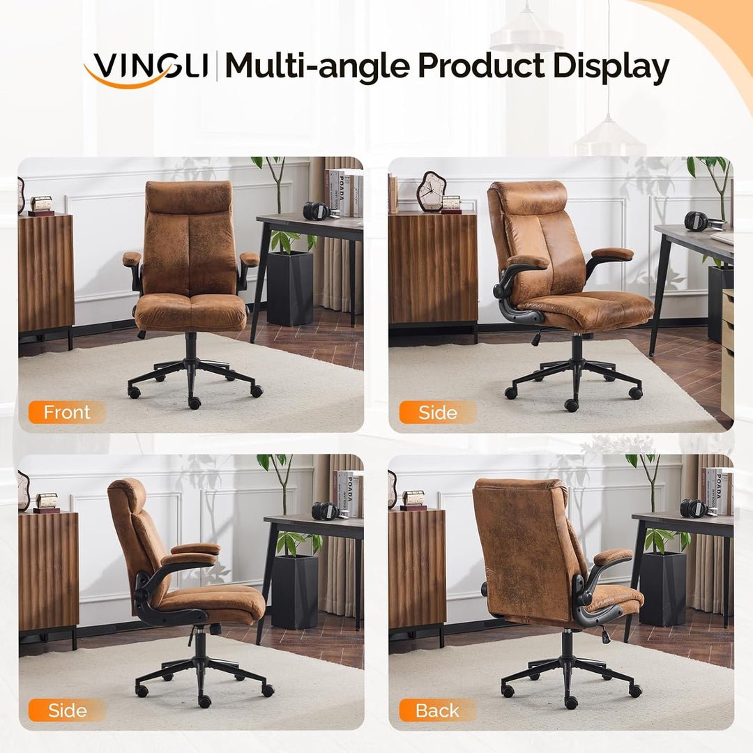 Bonnlo Ergonomischer Bürostuhl, Schreibtischstuhl mit hochklappbarer Armlehne, Computerstuhl, Drehst