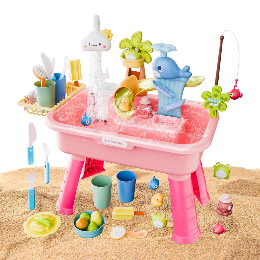Kinder Wasserspieltisch Für Draussen - Grosser Wassertisch Mit Fliessendem Wasser Und Pumpe | Sandsp
