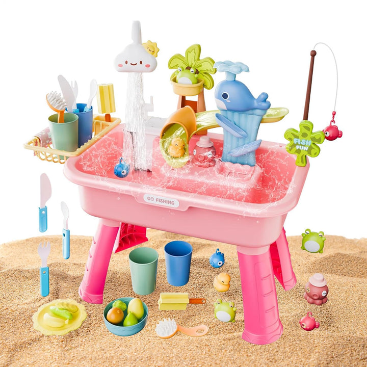 Kinder Wasserspieltisch Für Draussen - Grosser Wassertisch Mit Fliessendem Wasser Und Pumpe | Sandsp