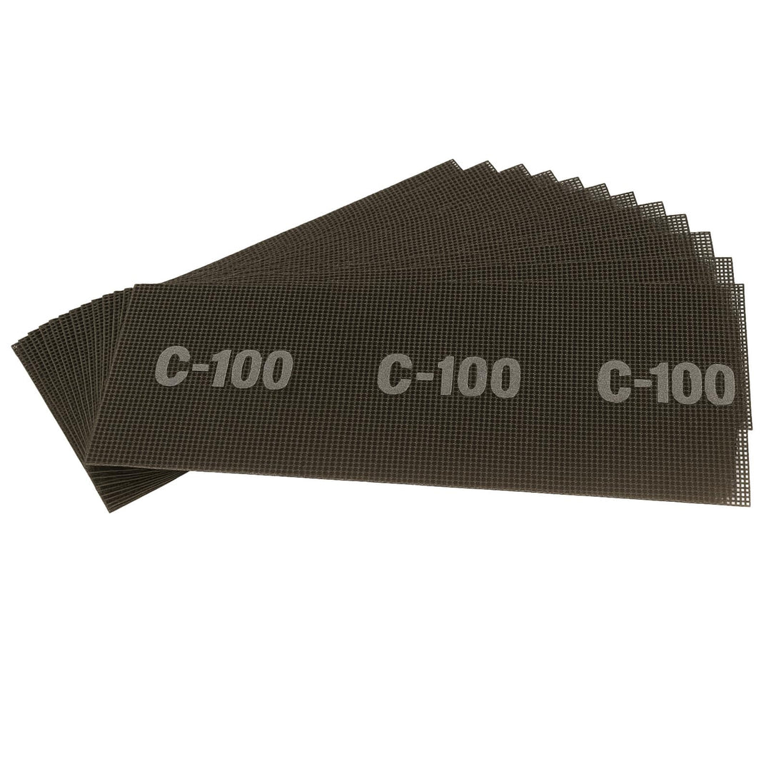 DEWEPRO Schleifgitter 50 Stück Körnung 100-280 x 115 mm - Schleifgitter zum Einspannen für staubarme