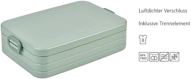 Mepal Brotdose Large – Brotdose To Go - Lunchbox für 4 Sandwiches oder 8 Brotscheiben - Meal Prep Bo
