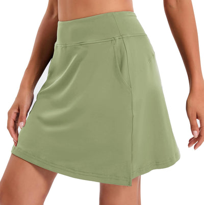 Timuspo Damen Tennisrock mit Hose Kurze Hosenrock mit Taschen Sommer Sports Skort für Golf Wandern L