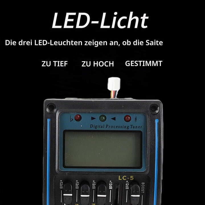 5 Band Tonabnehmer, EQ Equalizer Piezo Digital Tuner Tonabnehmer für Akustikgitarre