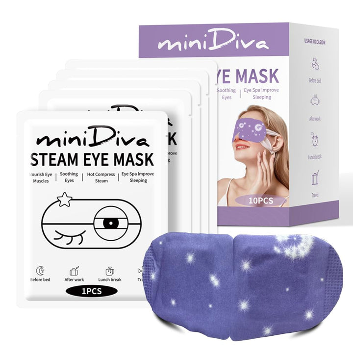 Minidiva Augenmaske Wärmend Dampf Eye Mask für Trockene Augen, 30Pcs Augenmaske Schlafmaske Entspann