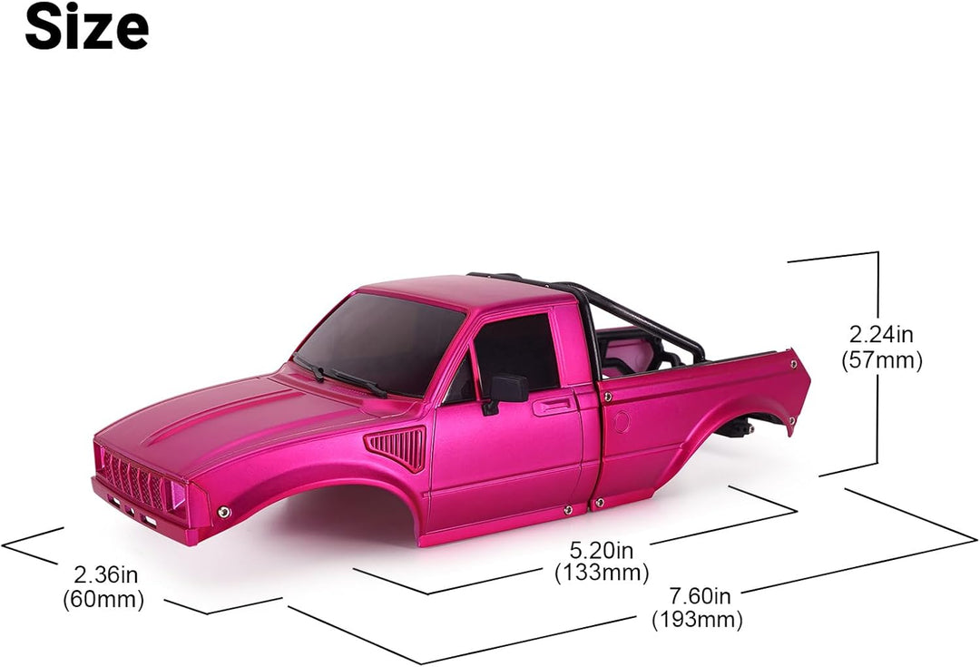 INJORA IR60-24 Pickup Hardbody Schale Karosserie mit Bettrahmen für 1/24 RC Crawler Axial SCX24 C10