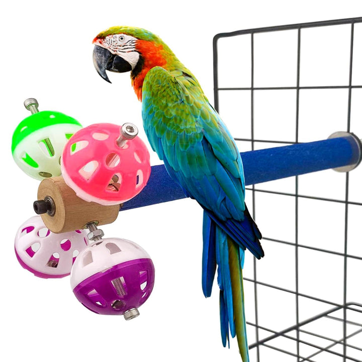 FlidRunest Barschspielzeug mit rotierenden Bällen für Vögel, raue Oberfläche, natürliches Papageiens