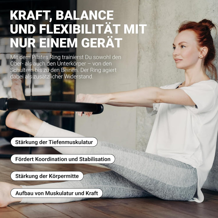 MSPORTS Pilates Ring Premium I Widerstandsring - Doppelgriff Pilates Yoga Ring 38 cm Übungskreis Sch