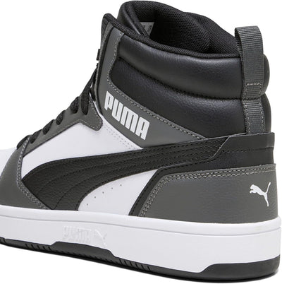 PUMA Unisex Rebound V6 Sneaker 41 EU Puma White Puma Black Shadow Gray, 41 EU Puma White Puma Black