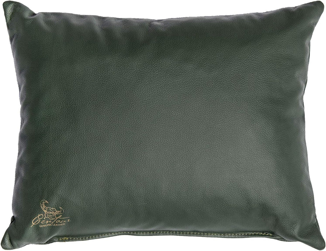 Centaur - Deko Lederkissen 50 x 40 cm für Sofa oder Schlafzimmer flaschengrün - Echt Leder Kissen Ec