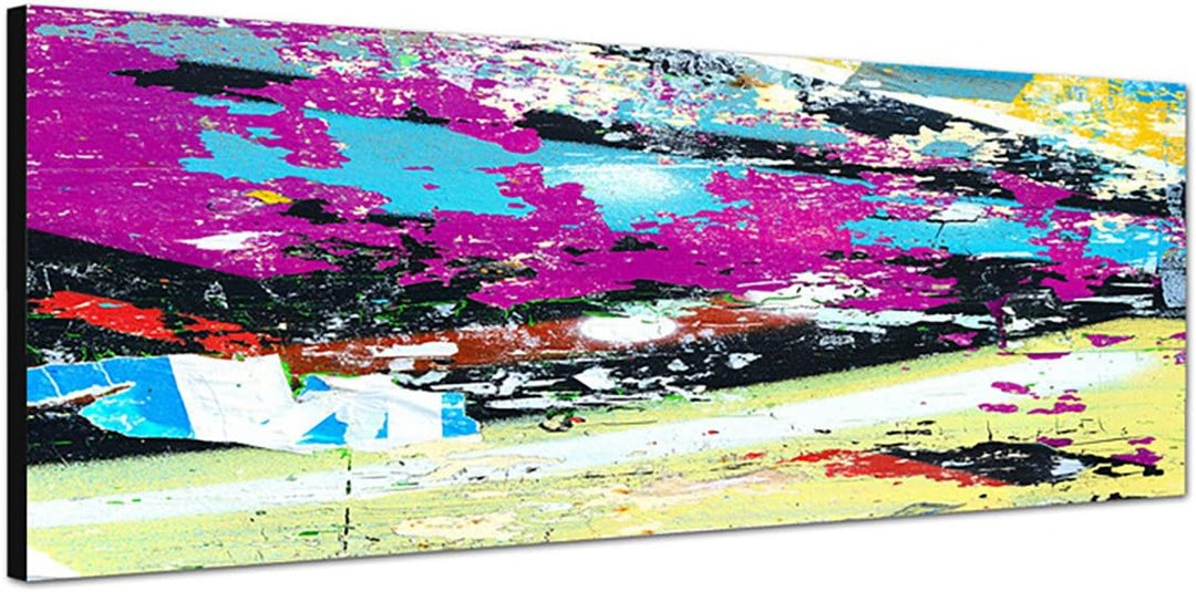 Paul Sinus Art Panoramabild auf Leinwand und Keilrahmen 150x50cm Grunge Hintergrund Poster bunt abst