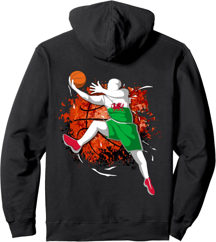 Wales Basketball Mannschaft Walisische Nationalflagge Sport Pullover Hoodie