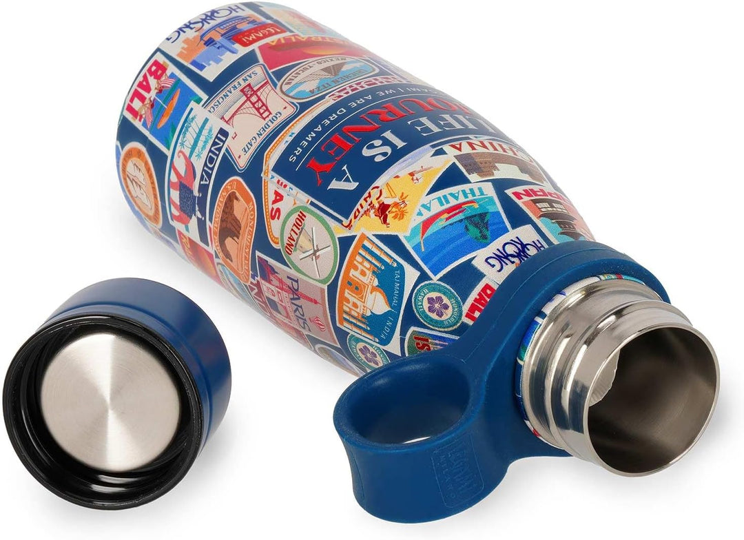Legami - Vacuum Bottle Hot & Cold Mini, Travel Stickers, Leichte und widerstandsfähige Thermosflasch