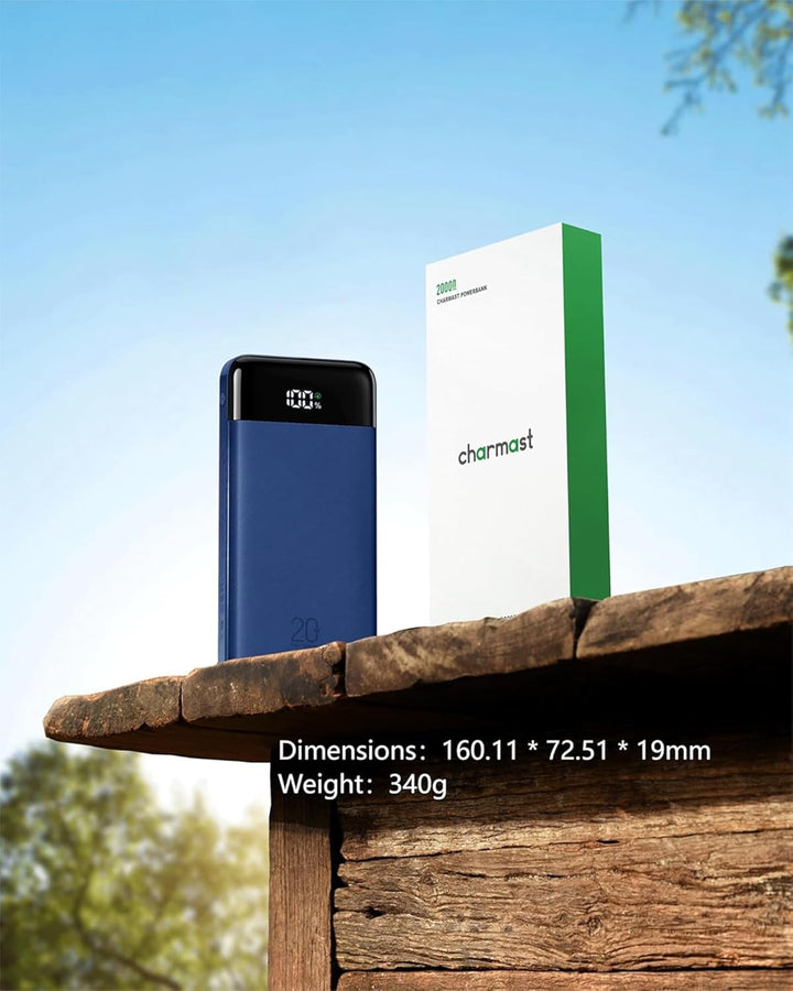 Power Bank, 22,5W Powerbank 20000mAh mit USB-C Kabel und LED-Display, PD3.0 QC4.0 Externe Handyakkus