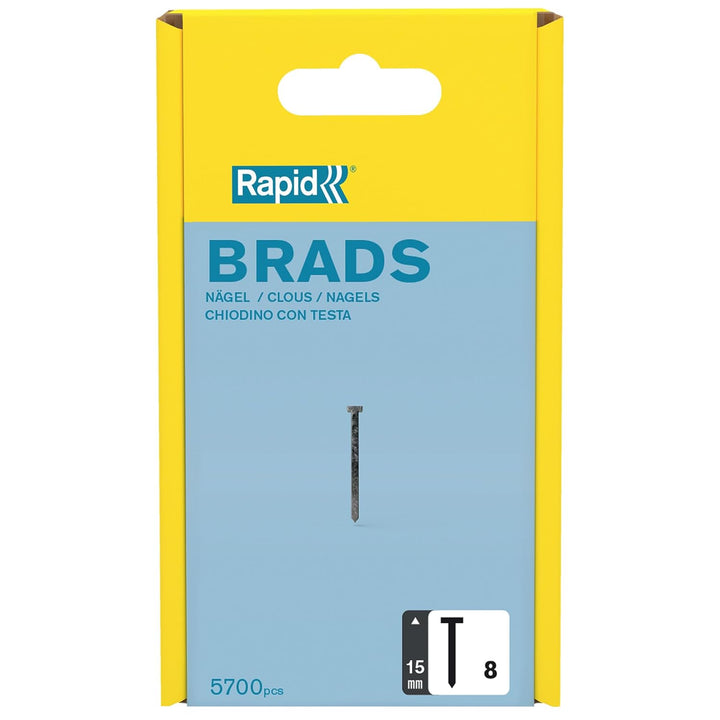 Rapid Nägel Typ 8, 15mm Stauchkopfnägel 18Ga, 5.700 Stück, für Tacker, Druckluftnagler und Elektrona
