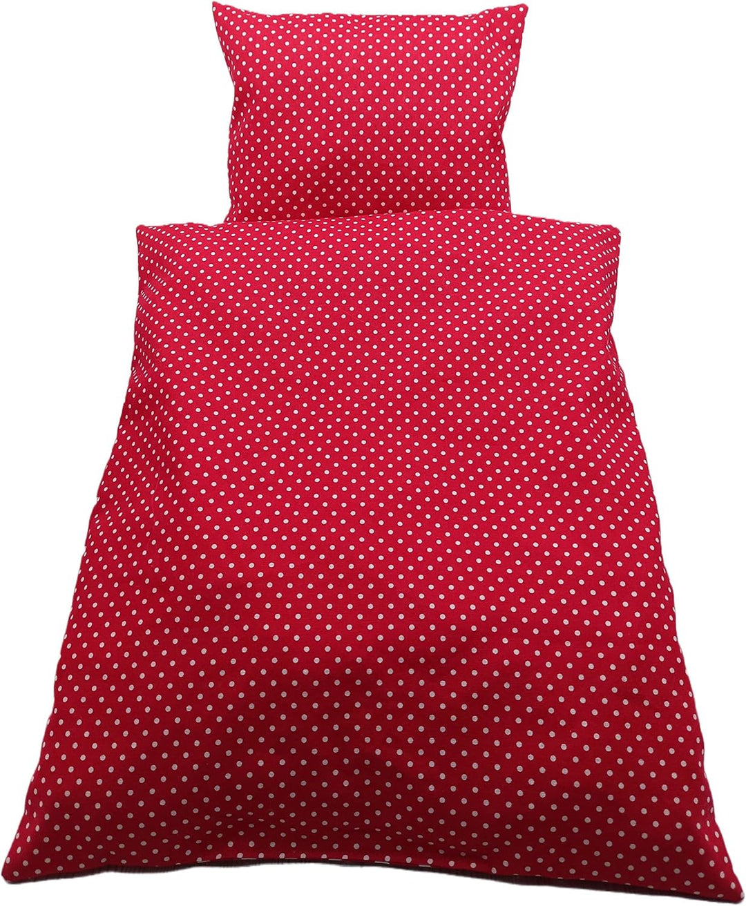 Puppenbettwäsche gross, rot, weisse Sterne Punkte Decke 34x 40 25bx 33h, 25bx 33h